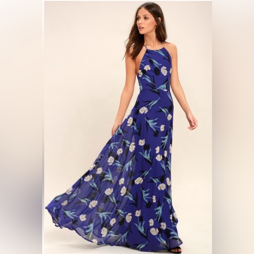 Lulu's Blue floral maxi dress